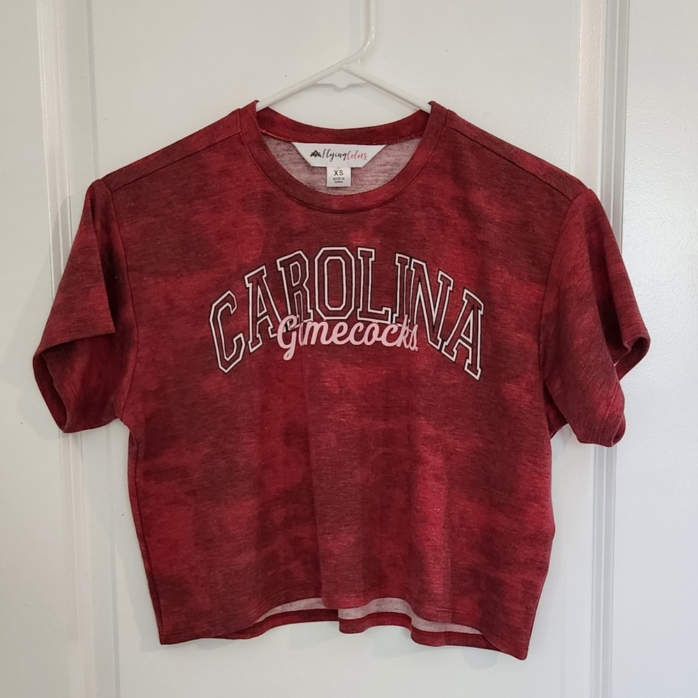 Flying Colors, Gamecocks, crop top, XS, red/burgundy